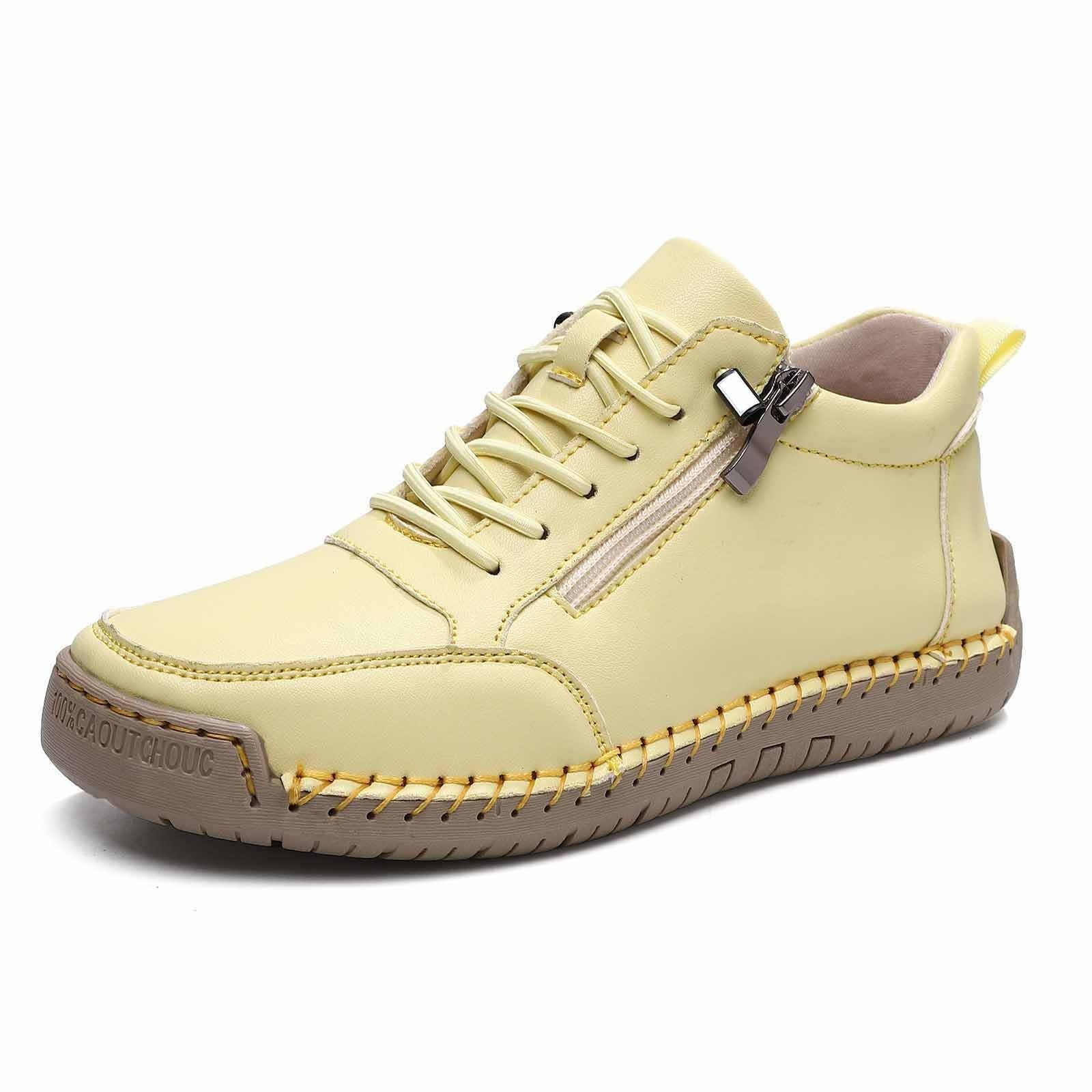 Generisch Unisex buty rekreacyjne wsuwane z bocznym zamkiem błyskawicznym, wygodne, płaskie buty do biegania, modne jednokolorowe mokasyny