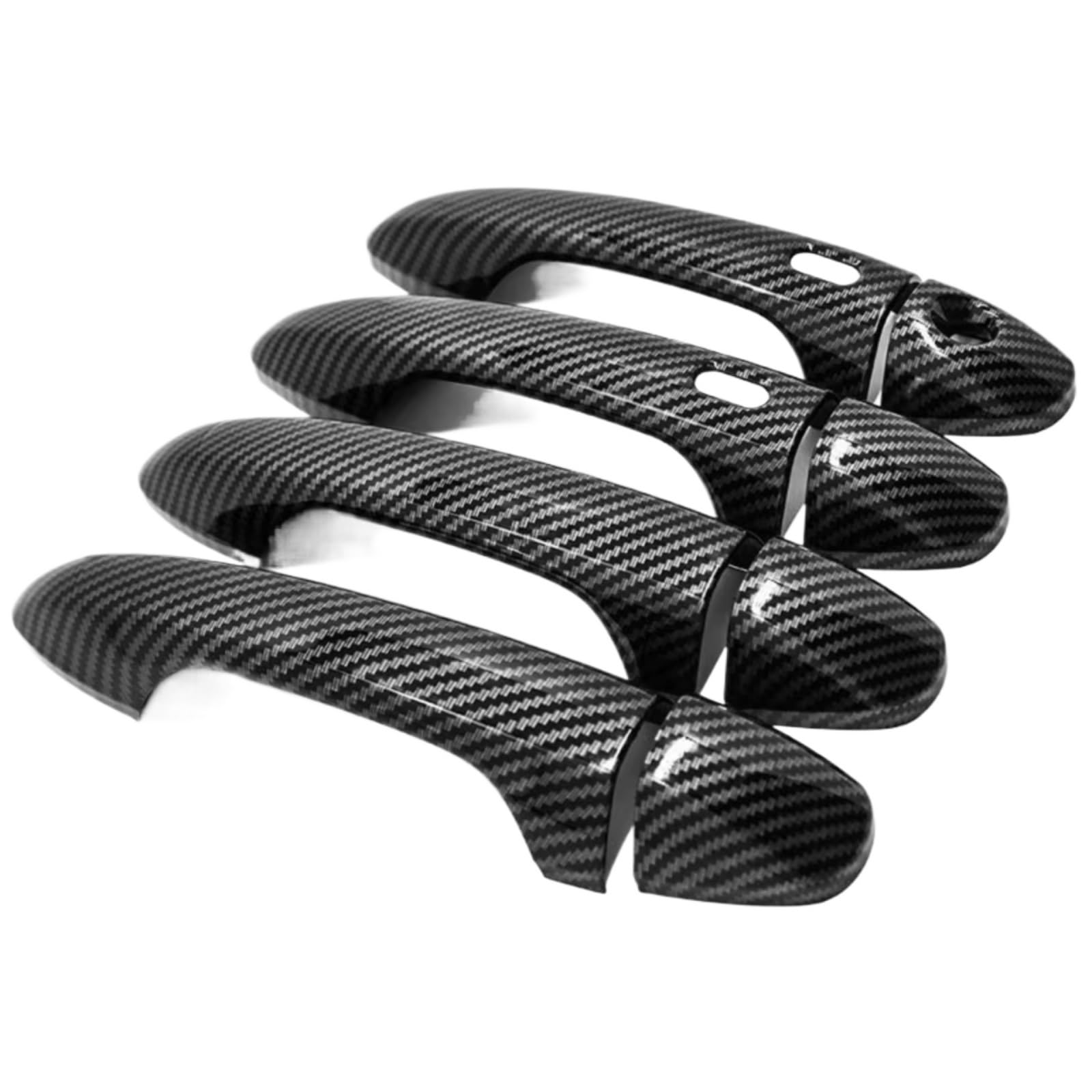 JJRFVBGT Door Handle Trim Compatible with Toyota for Innova for Rav4 2014 2015 2016 2017 2018 2019 ABS Parts Covers Car Exterior Door Handle Housing(New Carbon 2 smart)