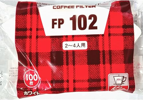Kalita (Carita) Filtro de café FP102 blanco (100 unidades) para gotero de 2 a 4 tazas, importación de Japón