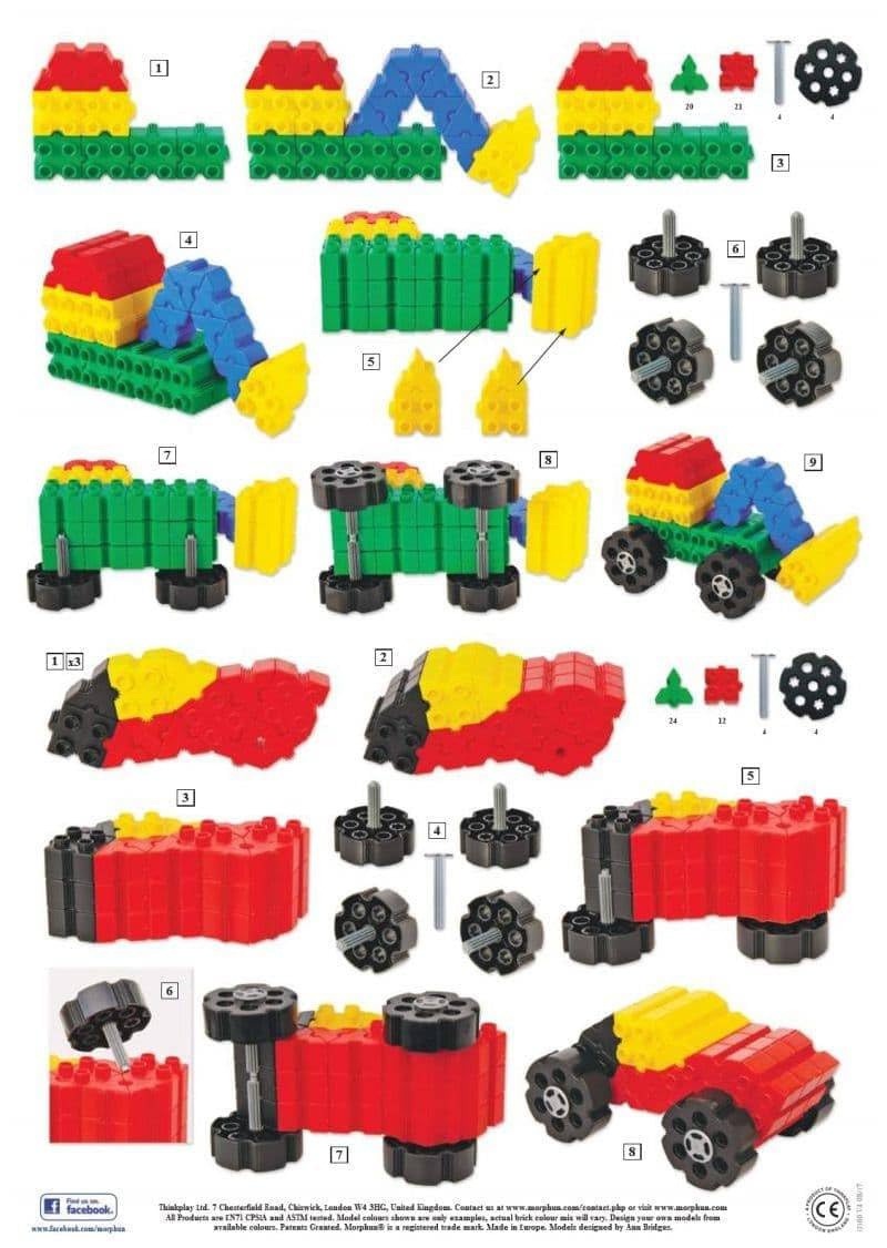 Morphun 12 vehículos 150 piezas juego de construcción bloques de construcción vehículo kit de construcción para niños