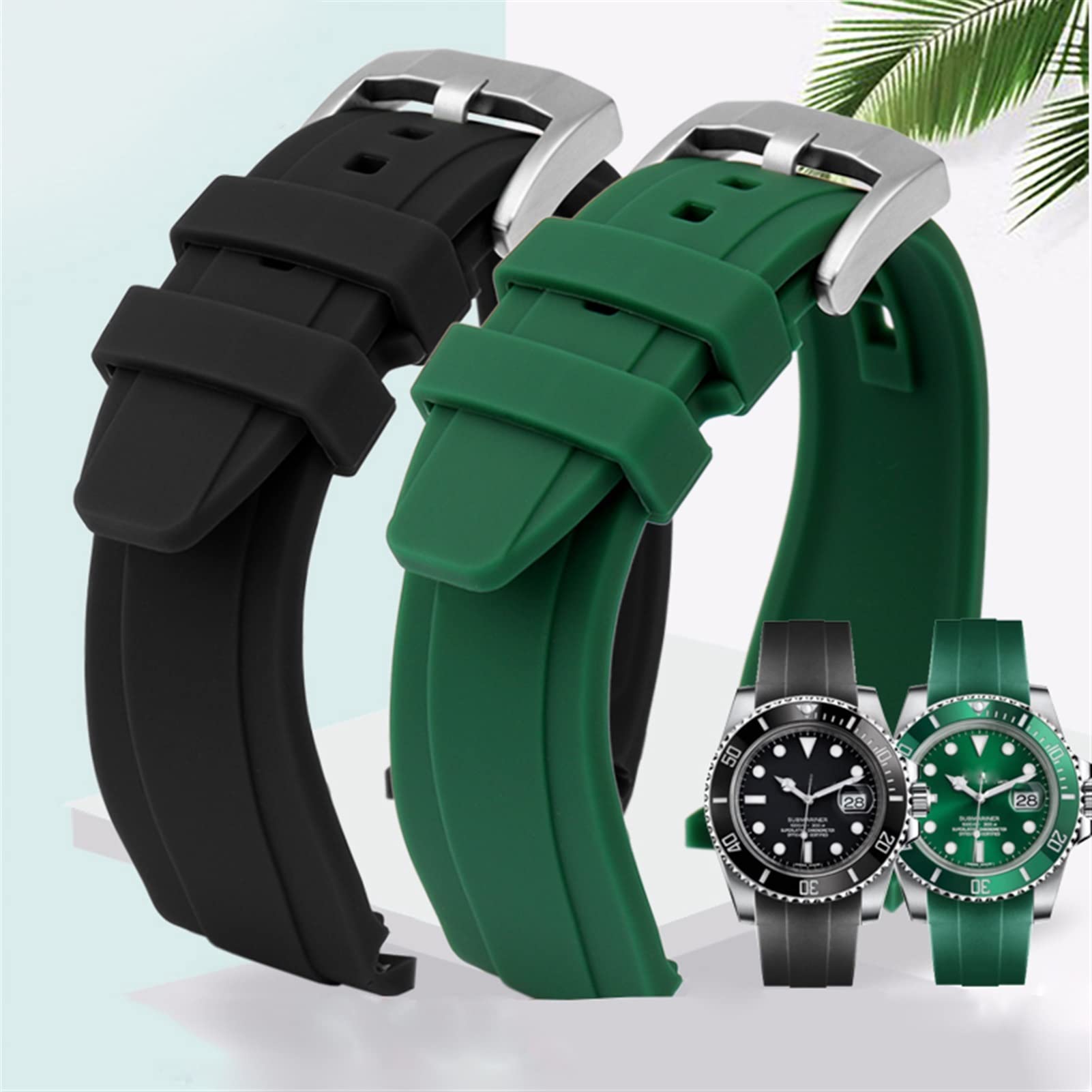 Pasek silikonowy do zegarka Rolex Longine Citizen BN0193 zakrzywiony pasek do zegarka 19 mm 20 mm 22 mm 21 męski miękki dodatek do bransoletki