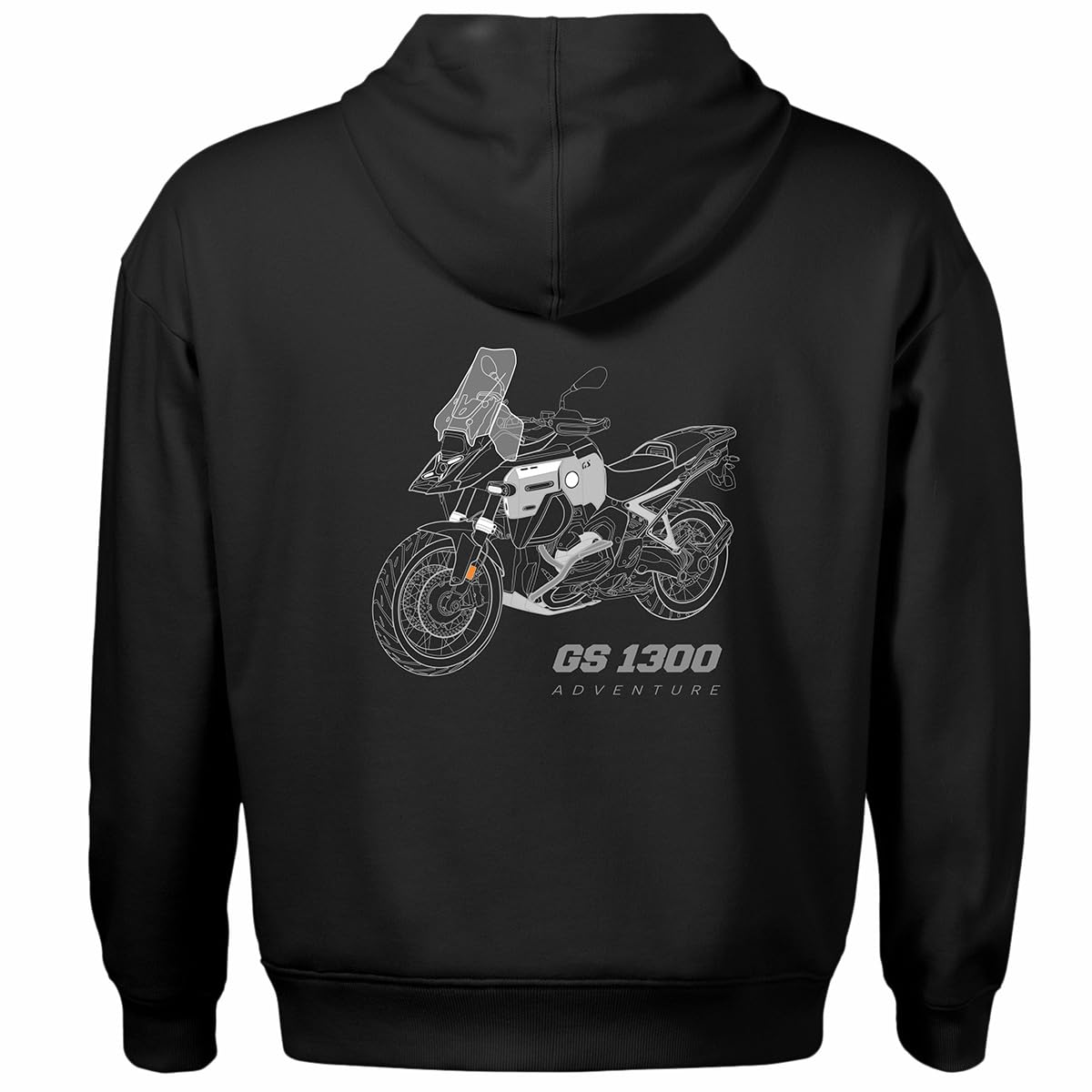 TOPSLANG Motorrad Hoodie Sweatshirt mit Kapuze auf dem Rücken mit Motorradmotiv GS1300 GS 1300 Adventure