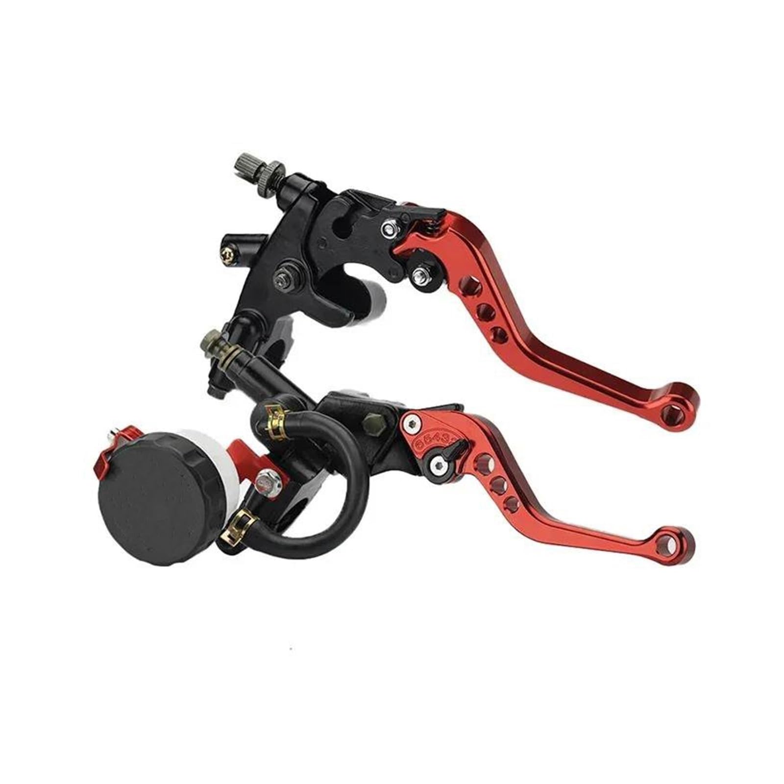 HONGSHIZI Handlebar Brake Clutch Lever Universal 7/8" 22mm CNC Aluminum Motorcyle Parts Brake Clutch Pump Lever Hydraulic Master Cylinder Brake Lever(Red)