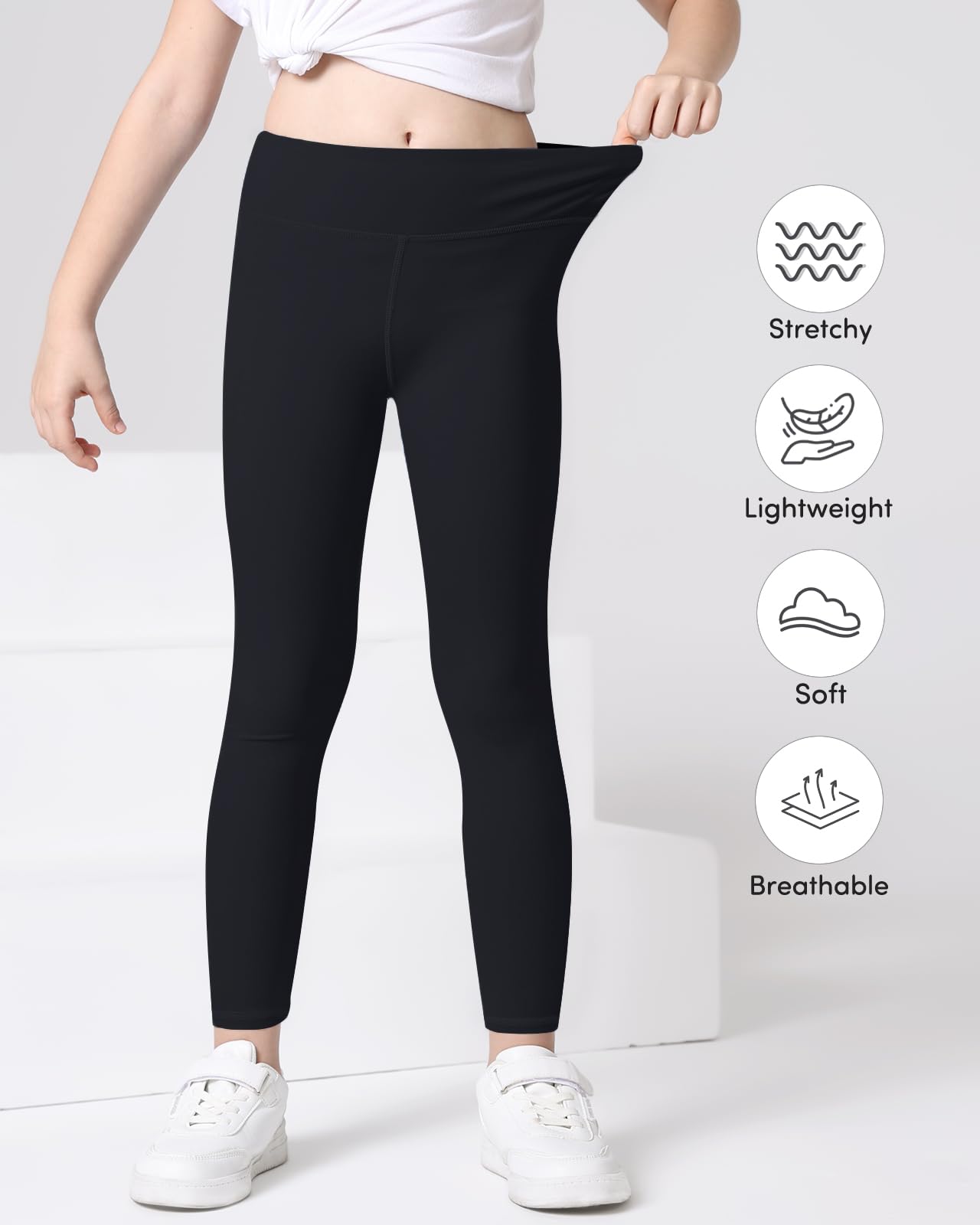 Domee Leggins Yoga Deporte Pantalones Niña Pack de 3