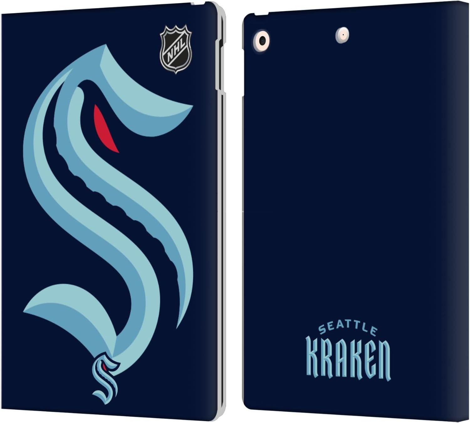 Head Case Designs Officially Licensed NHL Plain Seattle Kraken Leather Wallet Case Compatible with Apple iPad 9.7 2017 / iPad 9.7 2018