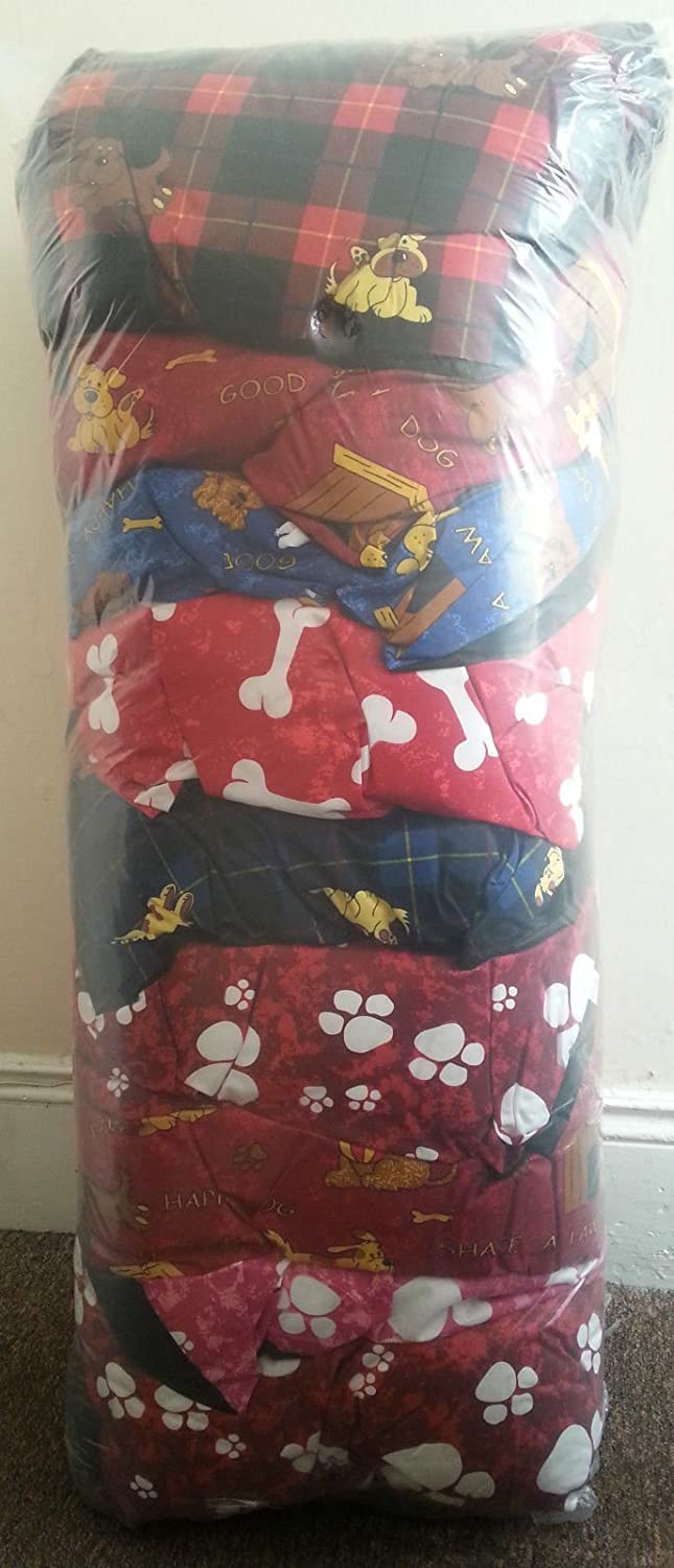 London Dream 12-Packs Medium Dog Bed Pillow (18 x 28 Inches) Filled Cushions with Removable Washable Zip Covers, Soft Warm & Easycare Pet Beds Wholesale Bundle (Mix Colors)