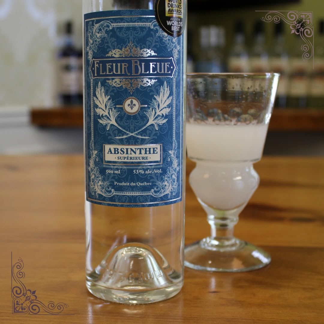 Absinthe Superiore Fleur Bleue 53% vol. – Weißer Absinth aus Quebec, Kanada, 500 ml.