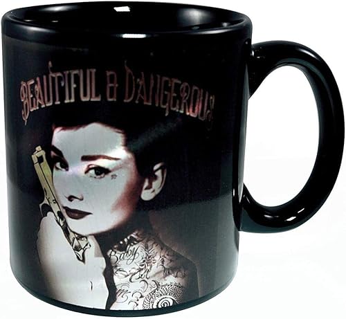 Audrey Hepburn Beautiful and Dangerous - Taza de café de cerámica de 20 onzas