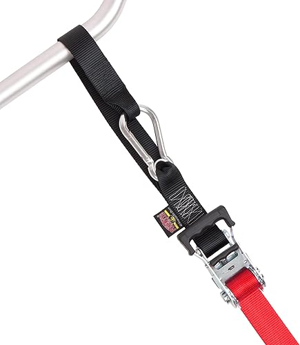 Miniatura 2 de PowerTye Correas de amarre de trinquete extralargas de 1.5 pulgadas x 10 pies, resistentes con ganchos de mosquetón, suave y bolsa, para