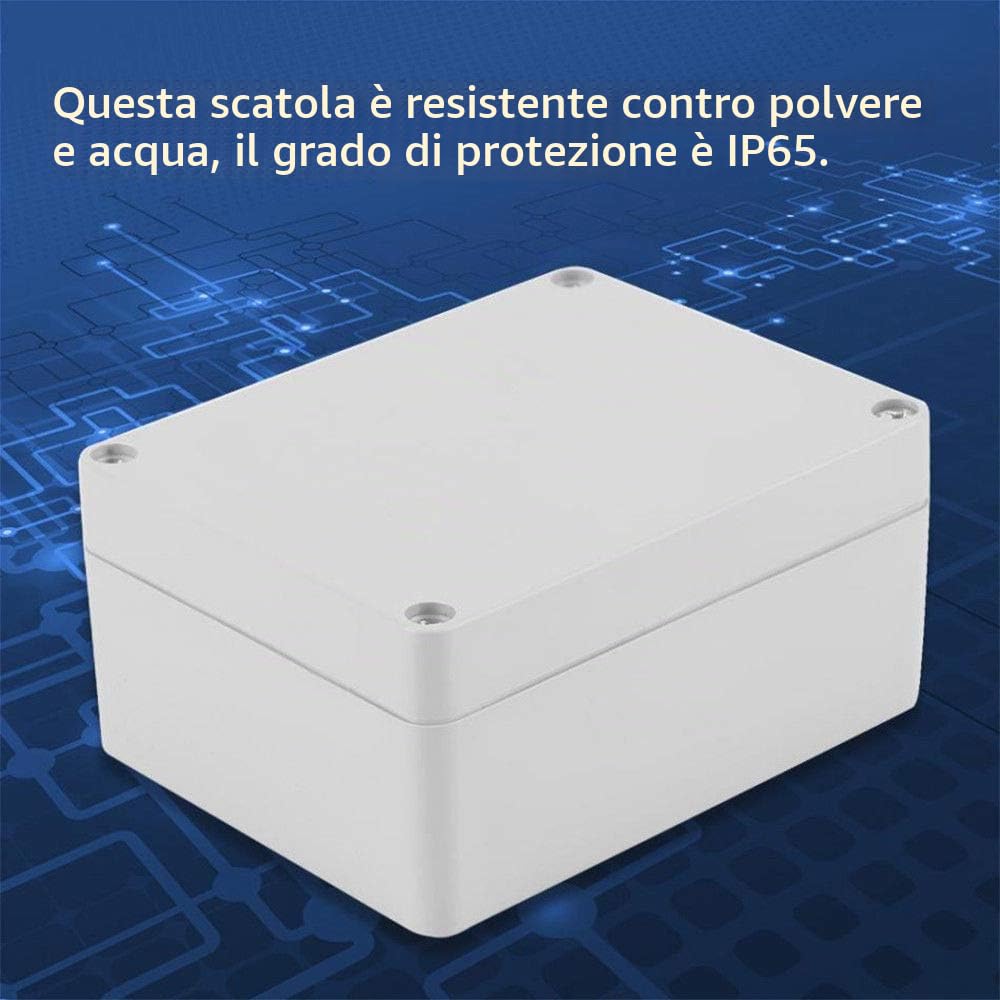 Contenitore in plastica, 150 x 200 x 100 IP65 ABS resistente alle intemperie esterno scatola di giunzione di alimentazione completa di connettore
