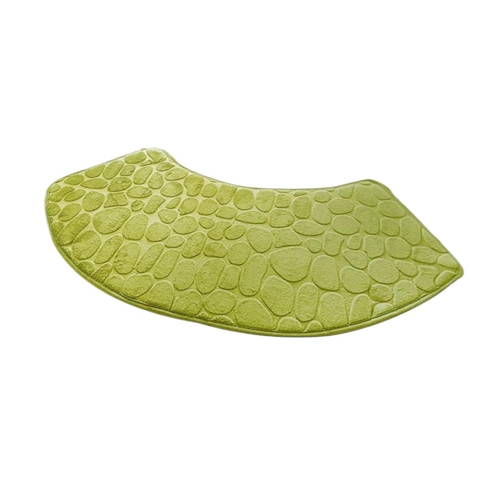 Curved Shower Mat 1PC Curved Scalloped Mat Bathroom Floor Absorbent Floor-Mat Toilet Shower Bath Mats(Green,100x40cm)