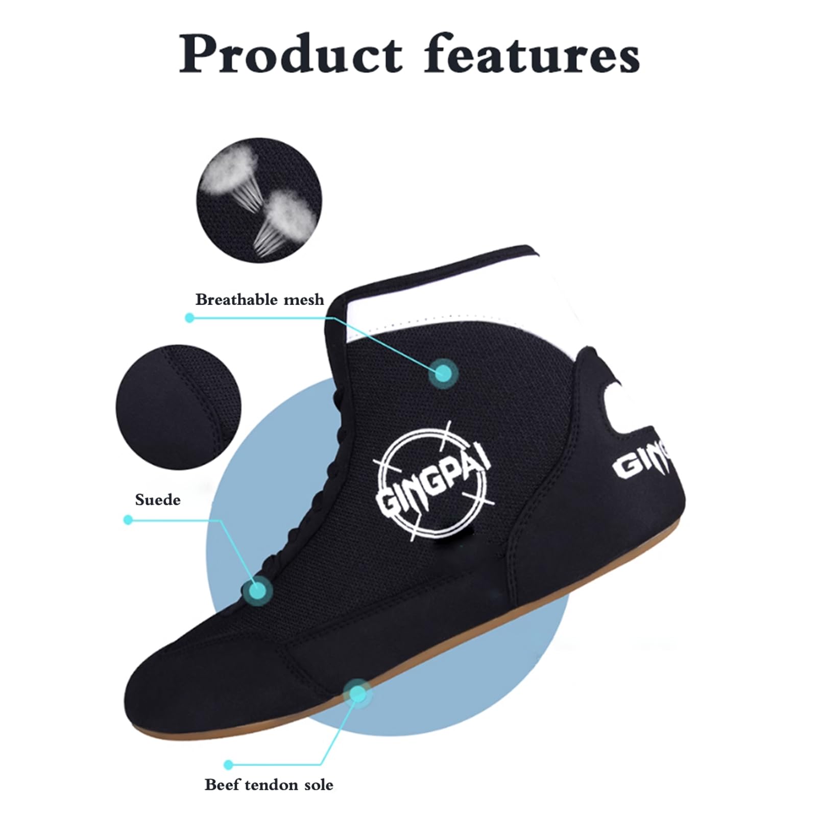 Chaussures De Lutte pour Enfants,Bottes De Boxe Mixte,Respirantes Wrestling Shoes,Chaussure Boxe avec Support éLevé,Respirantes,LéGèRes,Flexible,Chaussures SpéCiales pour La CompéTition