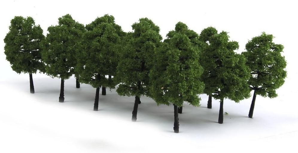 WINOMO Scale Trees Diorama Models Model Train Scenery Architecture Trees Model Railroad SceneryScenery Landscape Model Tree 20pcs 9CM (Dark Green)