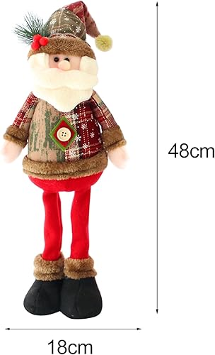 Vista 4 de Bluelans Figuras de Papá Noel de pie hechas a mano, lindas y elegantes figuras de Papá Noel, muñeca de Navidad, juguete de peluche para decoración
