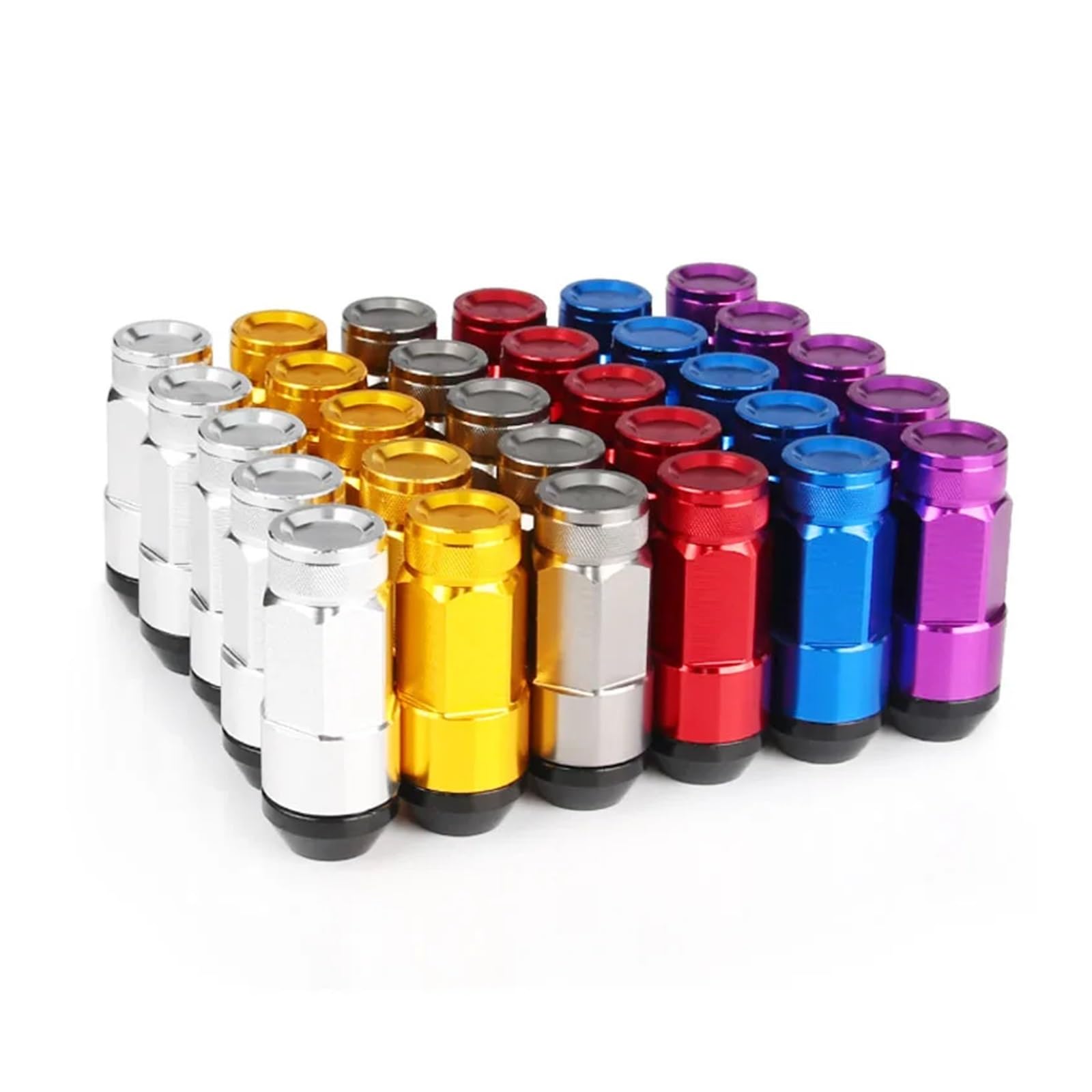 New Racing 20Pcs Set Composite Nut Anti Theft Alloy Aluminum Lock Wheel Lug Nut Bolt M12x1.5 M12x1.25(Blue,M12x1.5)