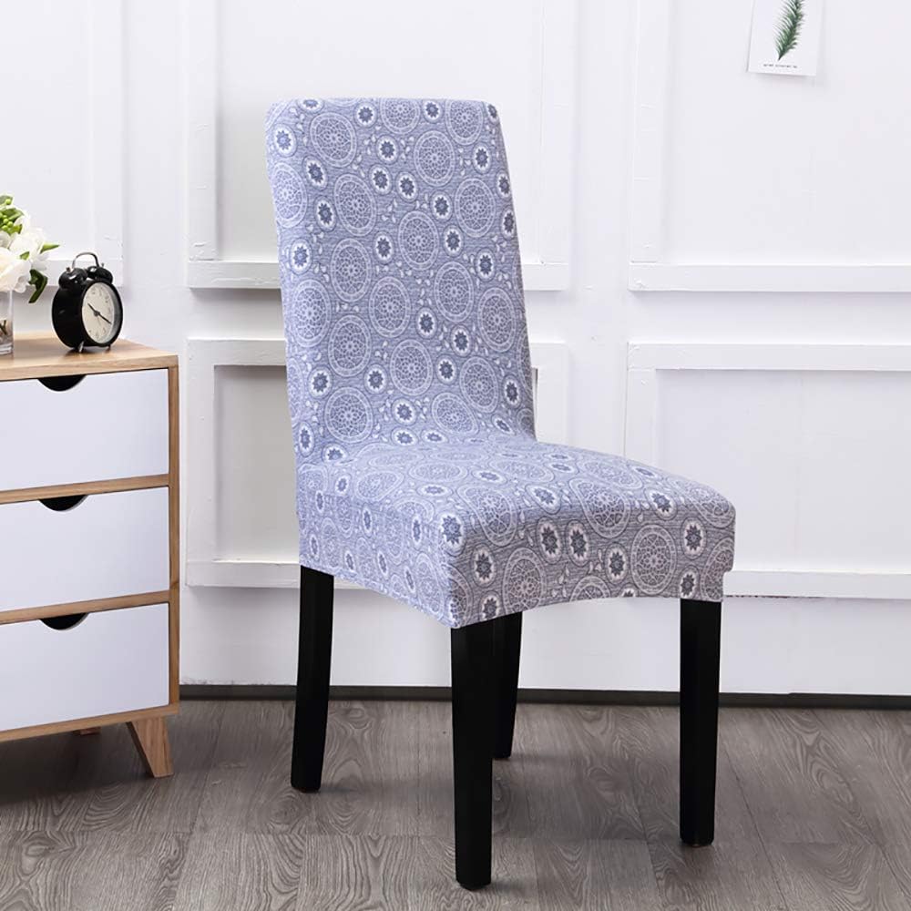 qhtqtt Chair Cover Printed Stretch Anti-Dirty Elastic Seat Cover Used For Wedding Party Home Kitchen Dining Room Office Living Room 6Pcs B