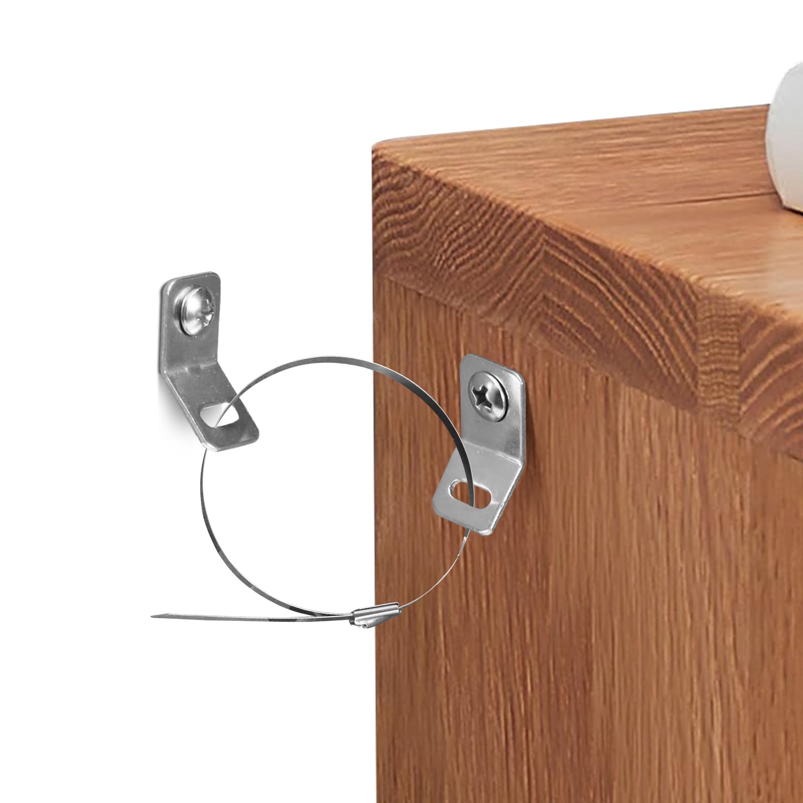 Realand 10Sets Stainless Steel Anti Tip Furniture Anchors