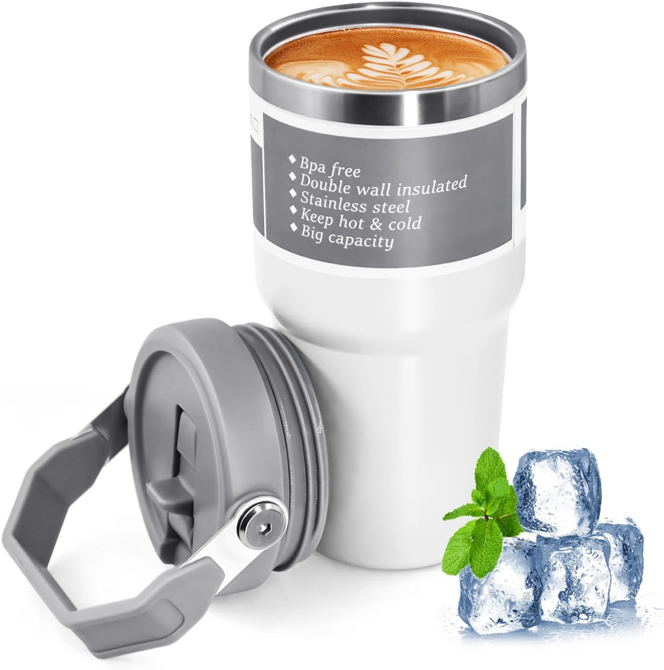 WenYa 600ml Travel Mug, Insulated Coffee Cup with Leakproof Lid