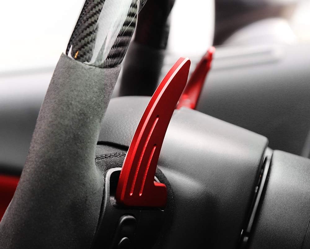 iJDMTOY Rallye Red CNC Billet Aluminum Large Paddle Extensions Compatible with Challenger Charger Durango, Grand Cherokee, 300/300C