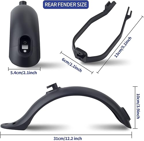 Miniatura 4 de Guardabarros trasero compatible con Xiaomi M365 / M365 Pro / 1S / Pro 2 / Essential, soporte guardabarros, accesorio para Xiaomi Scooter eléctrico