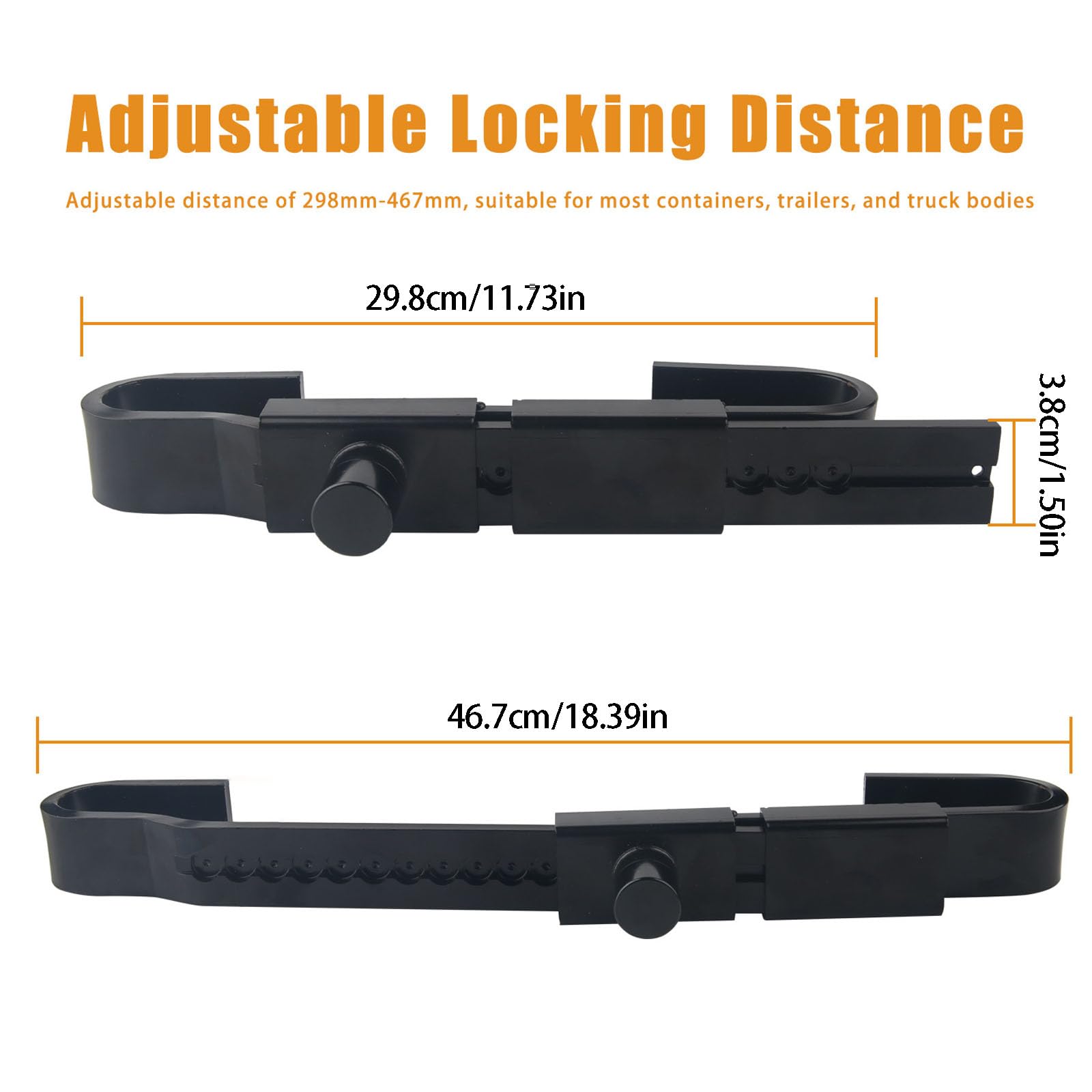 Starkes, einstellbares Abstands Anhängerschloss, Starkes Container Sicherheitsschloss aus Stahl, 29, 8 cm, für stabile Frachtsicherheit, Anhänger Container
