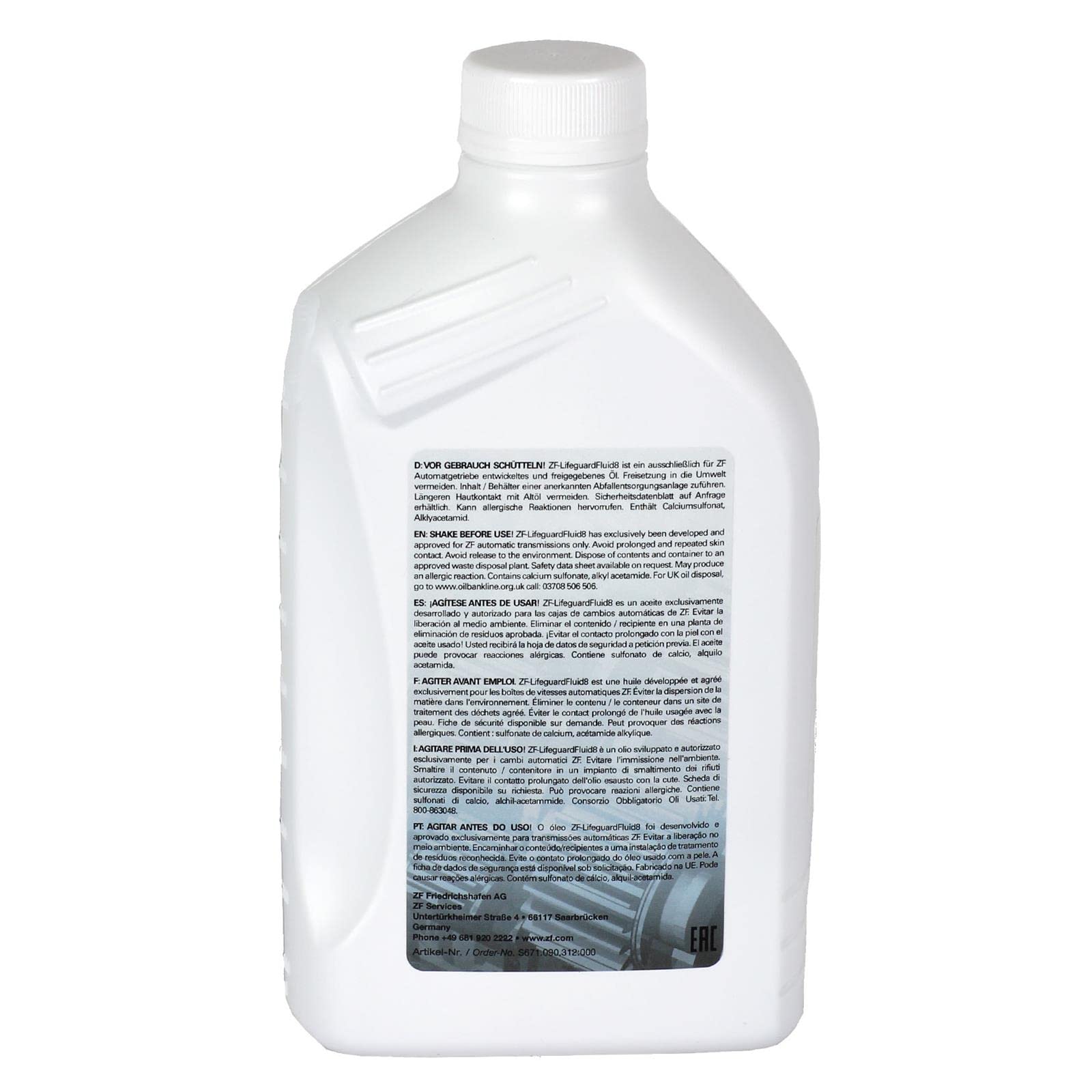 ZF 7x S671.090.312 Automatikgetriebeöl (1 L) | 7x S671.090.312 (für ZF 8HP-Automatik-Getriebe),