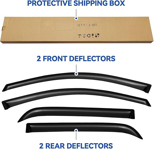Miniatura 761 de Visores protectores de lluvia para ventana, deflectores de viento de canal exterior