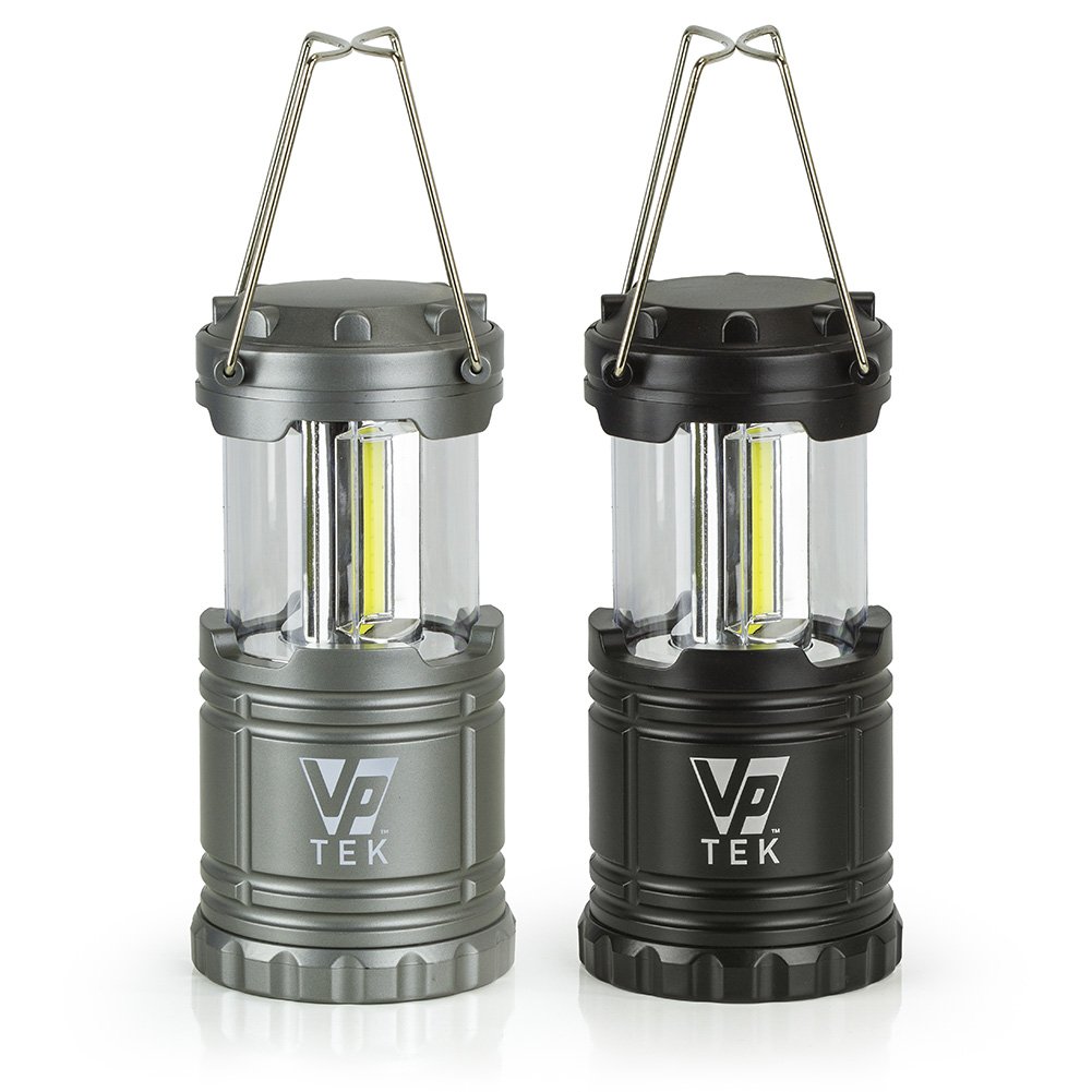 Dual Function Collapsible LED Camping Lanterns, Flickering Flame Light, Bright LED Light with Ultra Bright 300 Lumens COB Technology (2 Pack)