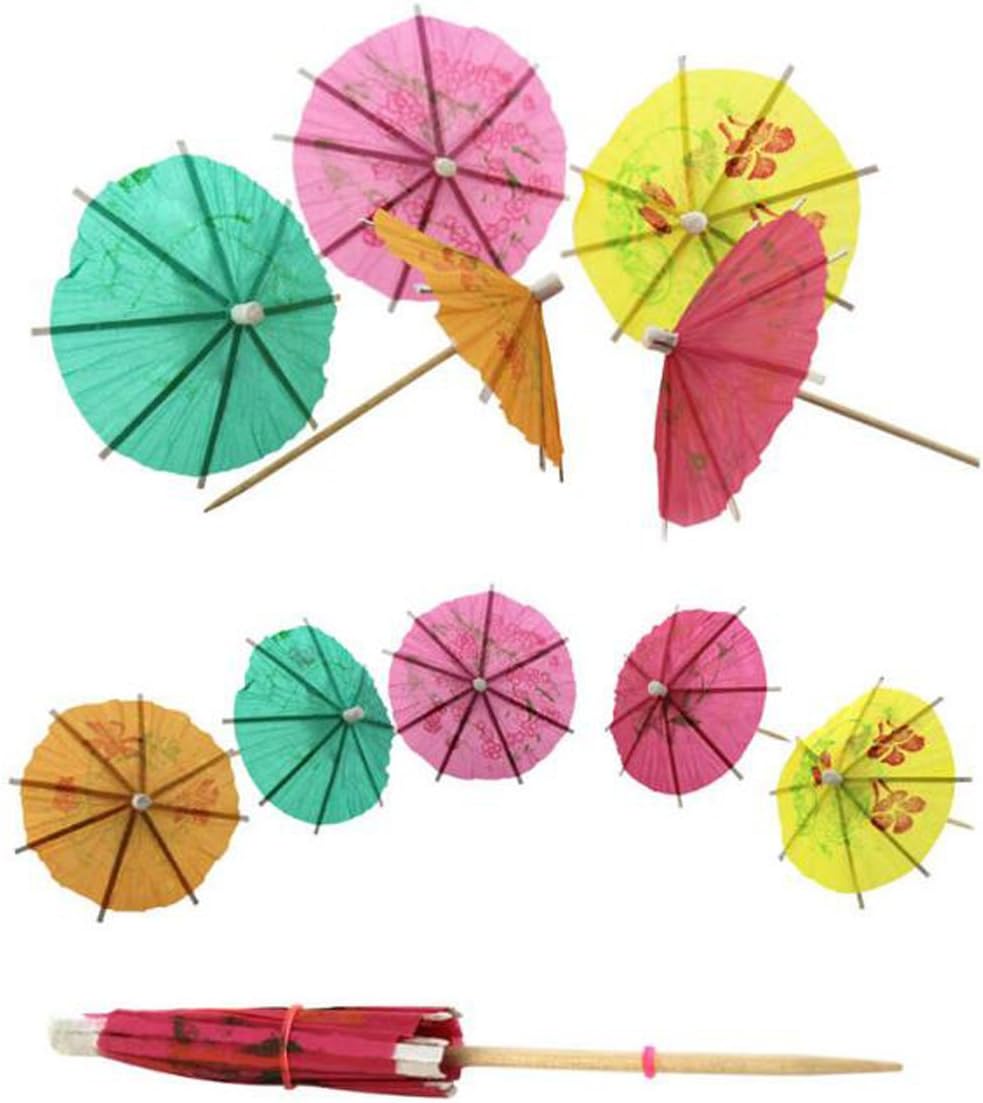 Set of 144 Hawaiian Party Supplies Paper Parasol Umbrella