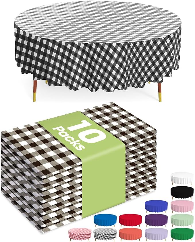 Pureegg Disposable Plastic Tablecloths, 8 Pack - 54x108 Inch, Waterproof PEVA, Autumn Maple Color For Fall Parties