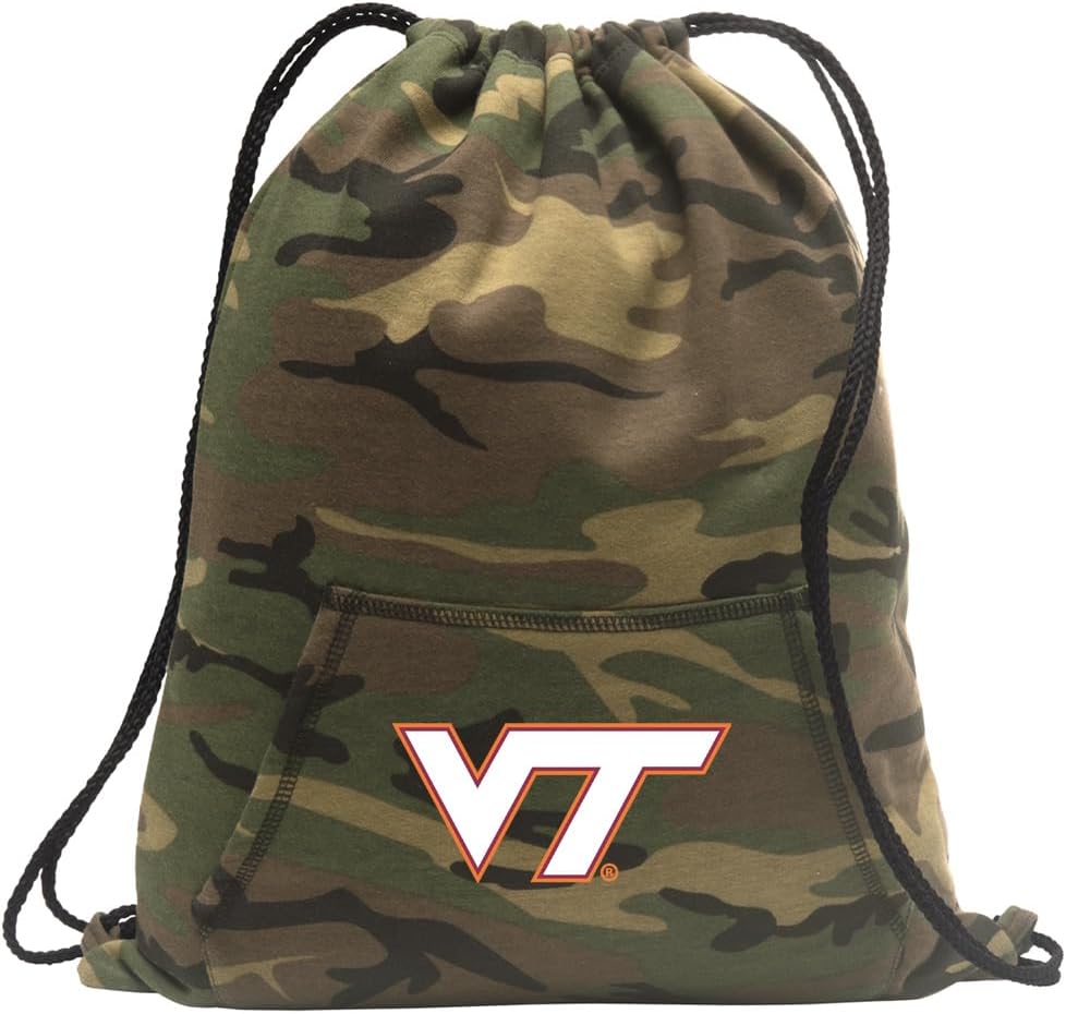 Broad Bay Camo Virginia Tech Hokies Cinch Bag Cool Hoody Cinch Backpack