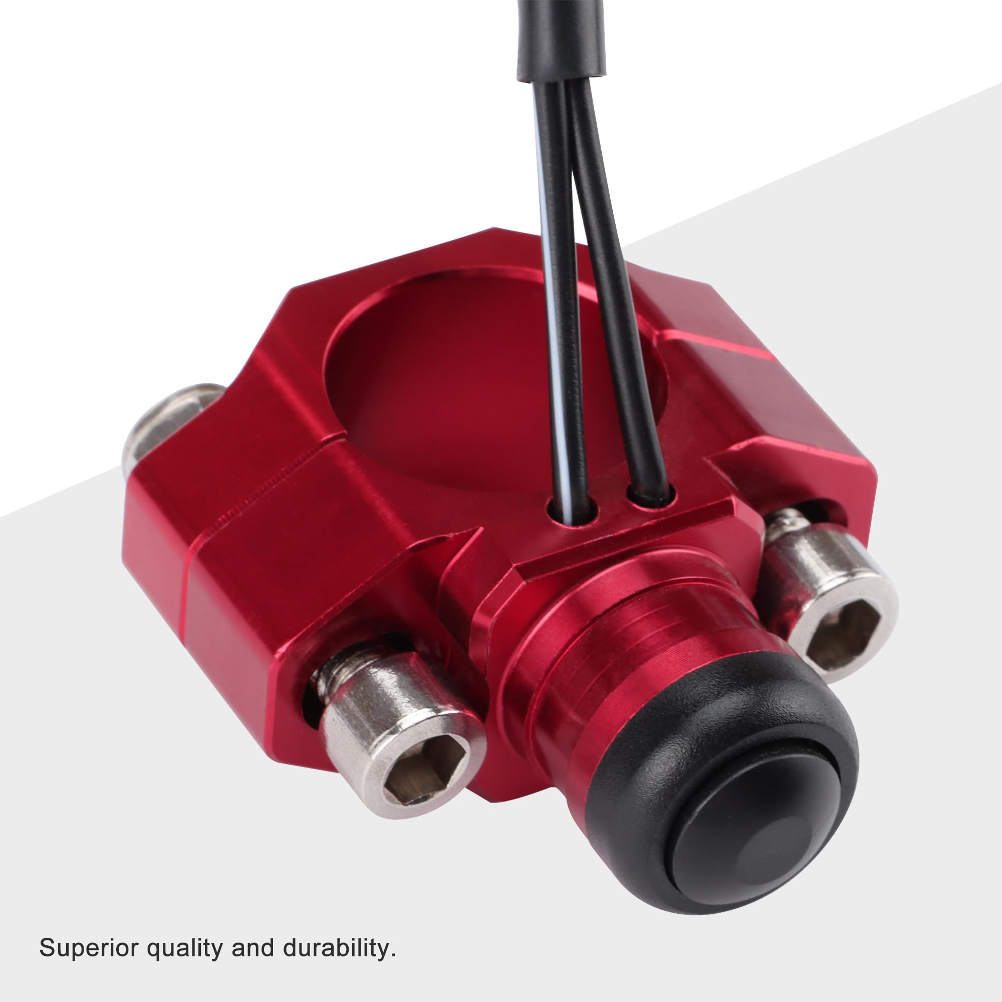 GOOFIT 7/8"22mm Manubrio 2 fili CNC Kill Stop Switch sostituzione per YZ250 YZ450 WR250 WR450 ATV Scooter Quad Moped Dirt Bike Rosso