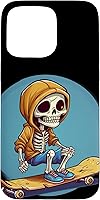 Vista 28 de iPhone 16 Cool Skeleton with Sweater on Skateboard for chilly Skater Case