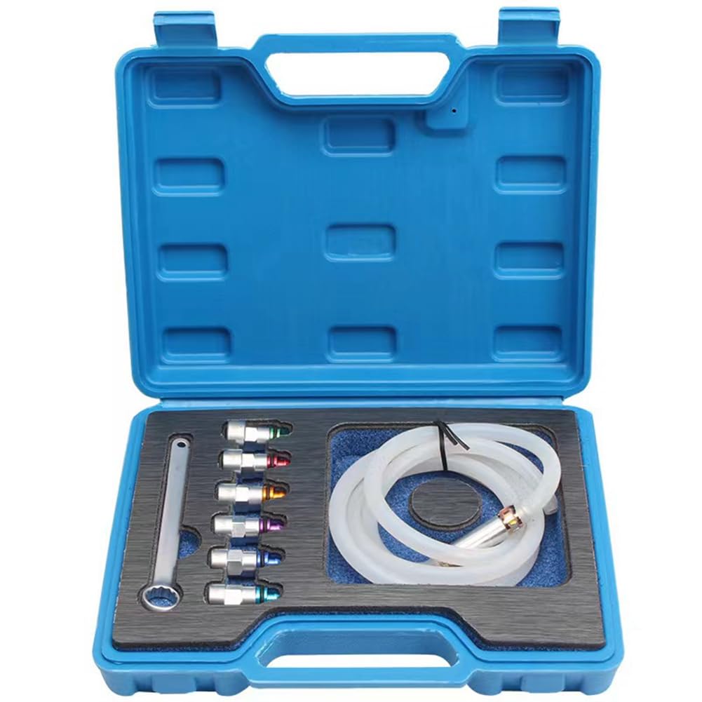 Onchdbfhuu for Efficient Bleeding Brake Fluid Replacement- 8pc Brake Bleeder Wrench Set with Extractor Socket& Check Valve