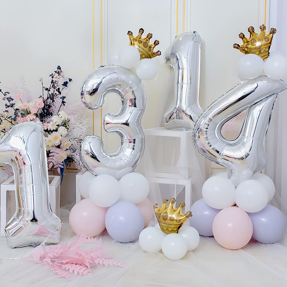 Foil Globo Número 5 Azul 40" (101cm), Inflable Helio o aire, Gigante Numeros 0-9, 10-19, 20-29, 30-100, Grande Globos Decoración para La Boda Aniversario y Cumpleaños Fiestas — view 135