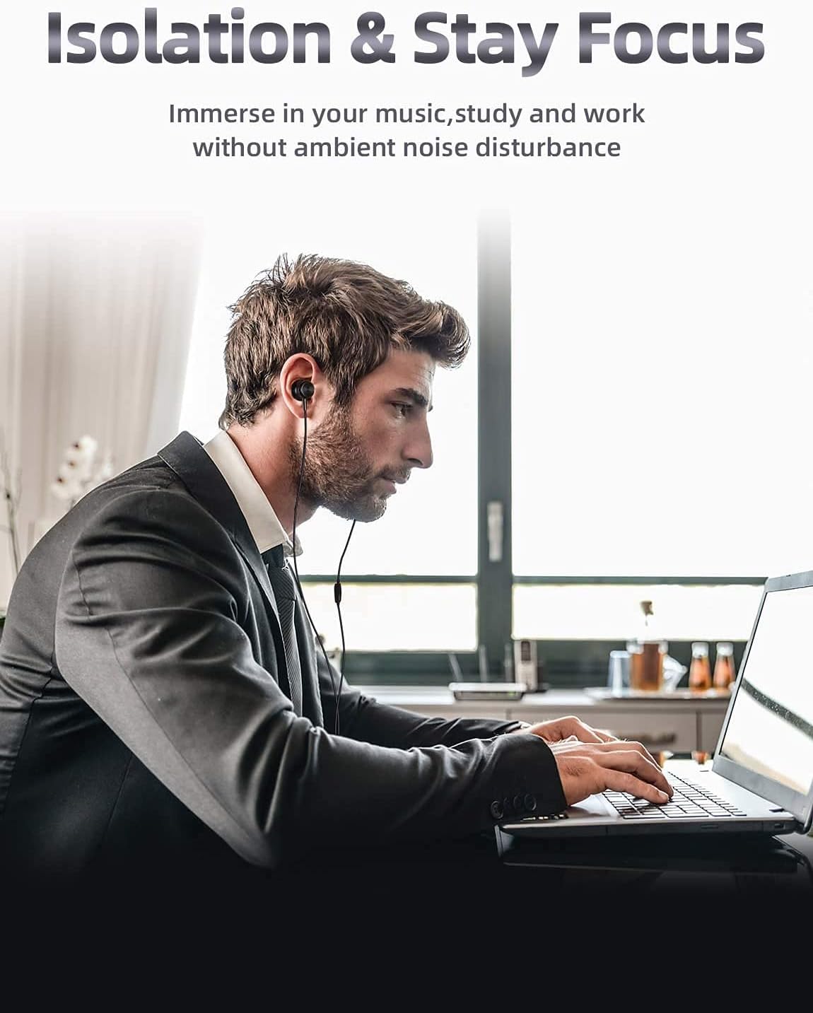 Ergonomic design of Bluedio Li Pro earphones with different ear tip sizes (S, M, L)