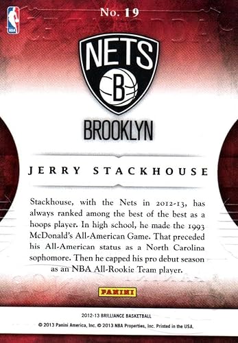Miniatura 2 de Jerry Stackhouse Accolades Brilliance Collectible Basketball Card- 2013 Panini Brilliance Basketball Card #19 (Nets)