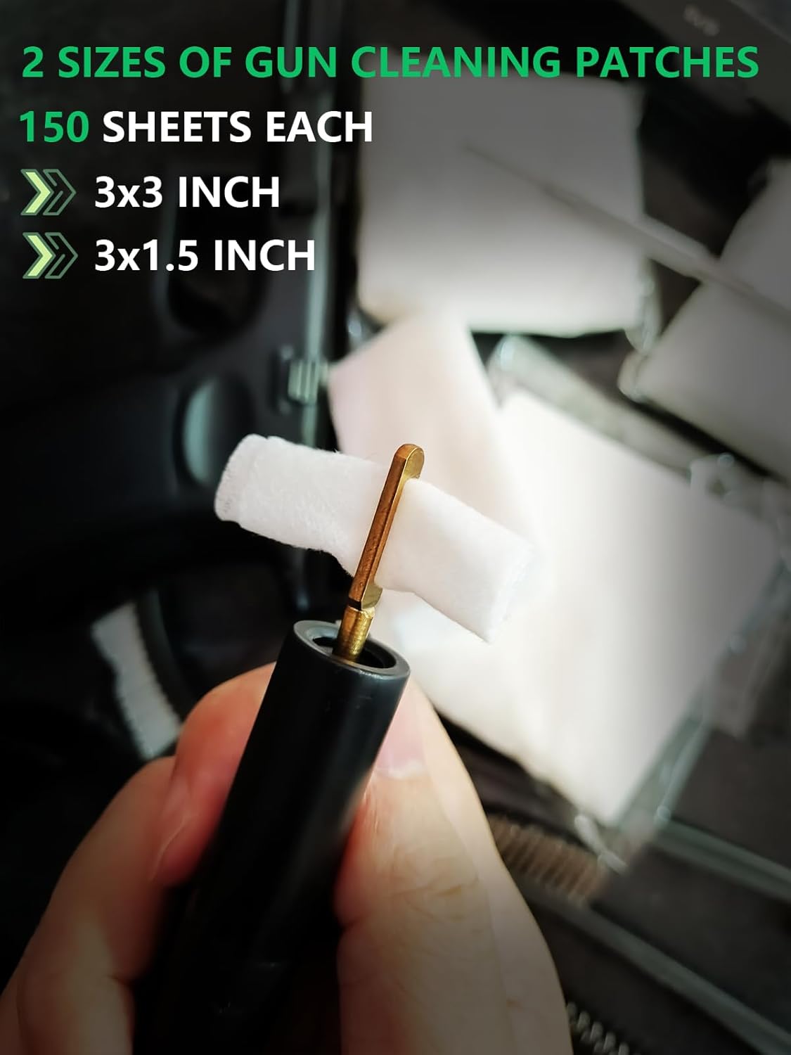 505PCS Gun Cleaning Kits, 200PCS 6" Gun Cleaning Swabs and 150PCS 3x3 Gun Cleaning Patches + 150PCS 3x1.5“ Gun Cleaning Patches Lint Free with Gun Cleaning Brushes in Storage Case - Image 2