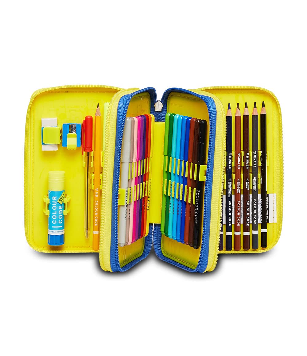 Seven Astuccio 3 Zip, CASE 3 Zip Pen PAD, Blue, standard size - Image 2