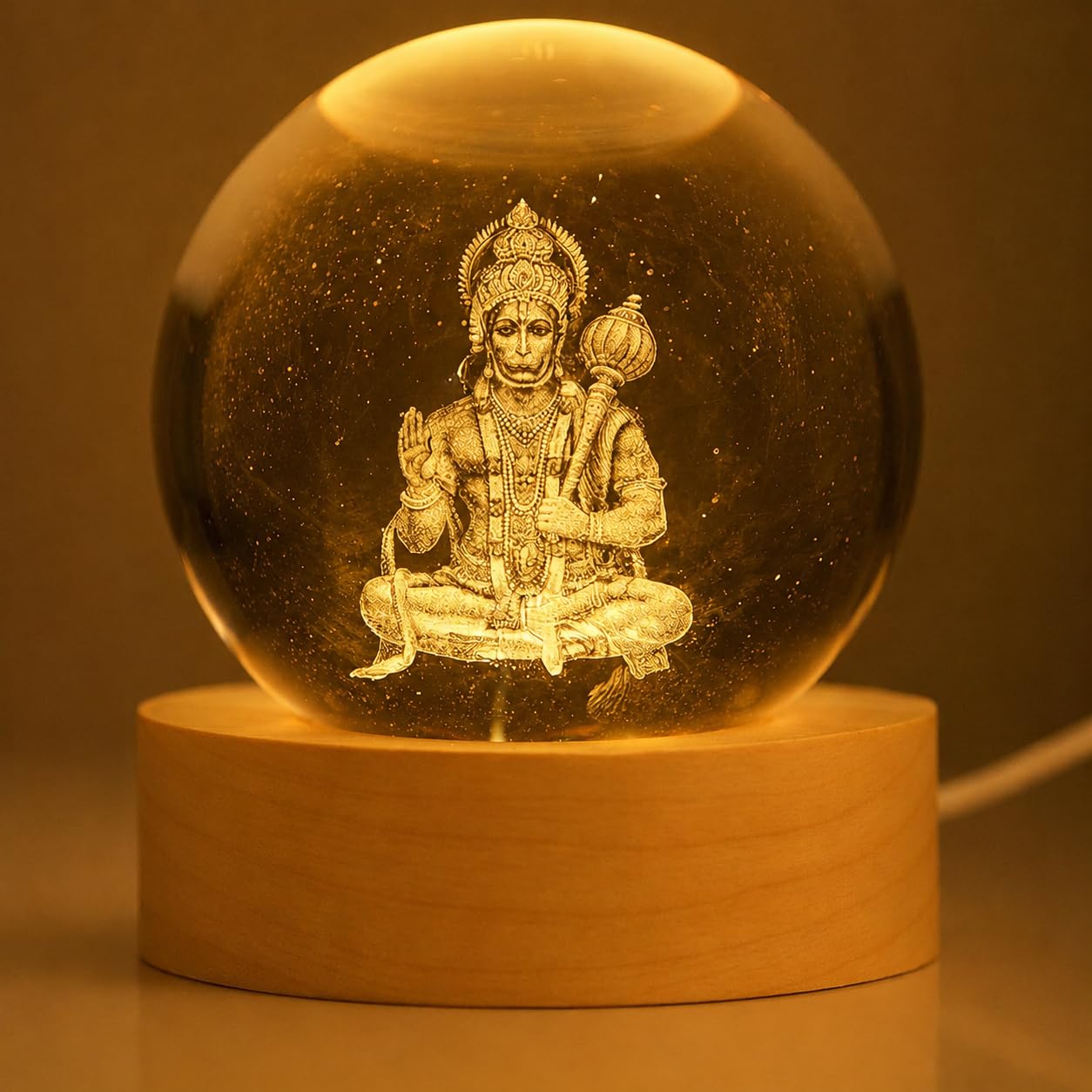 Crystal Ball Night Light - Saturn Design -1