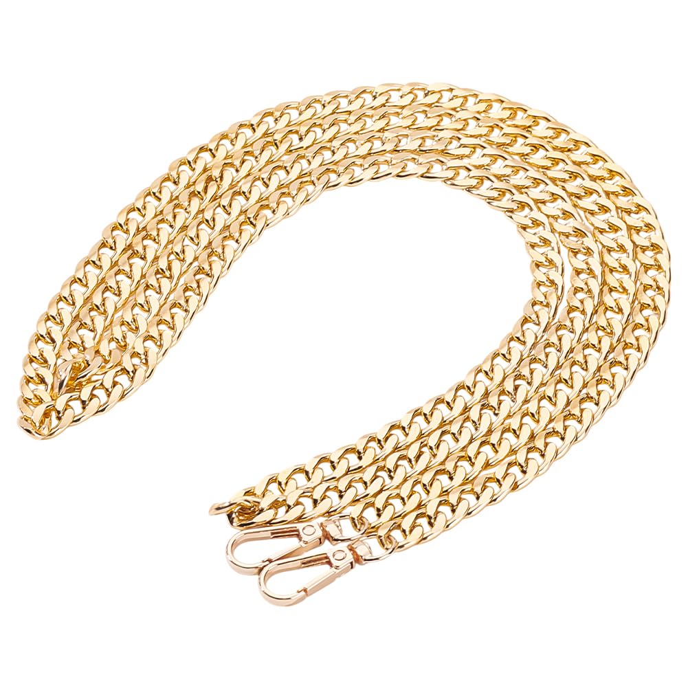 PH PandaHall 160cm Gold Bag Chain Bag Straps for Crossbody Handbags Flat Extender Chain Long Handbag Chain for Clutches Bag Making Repalcement DIY Crafts