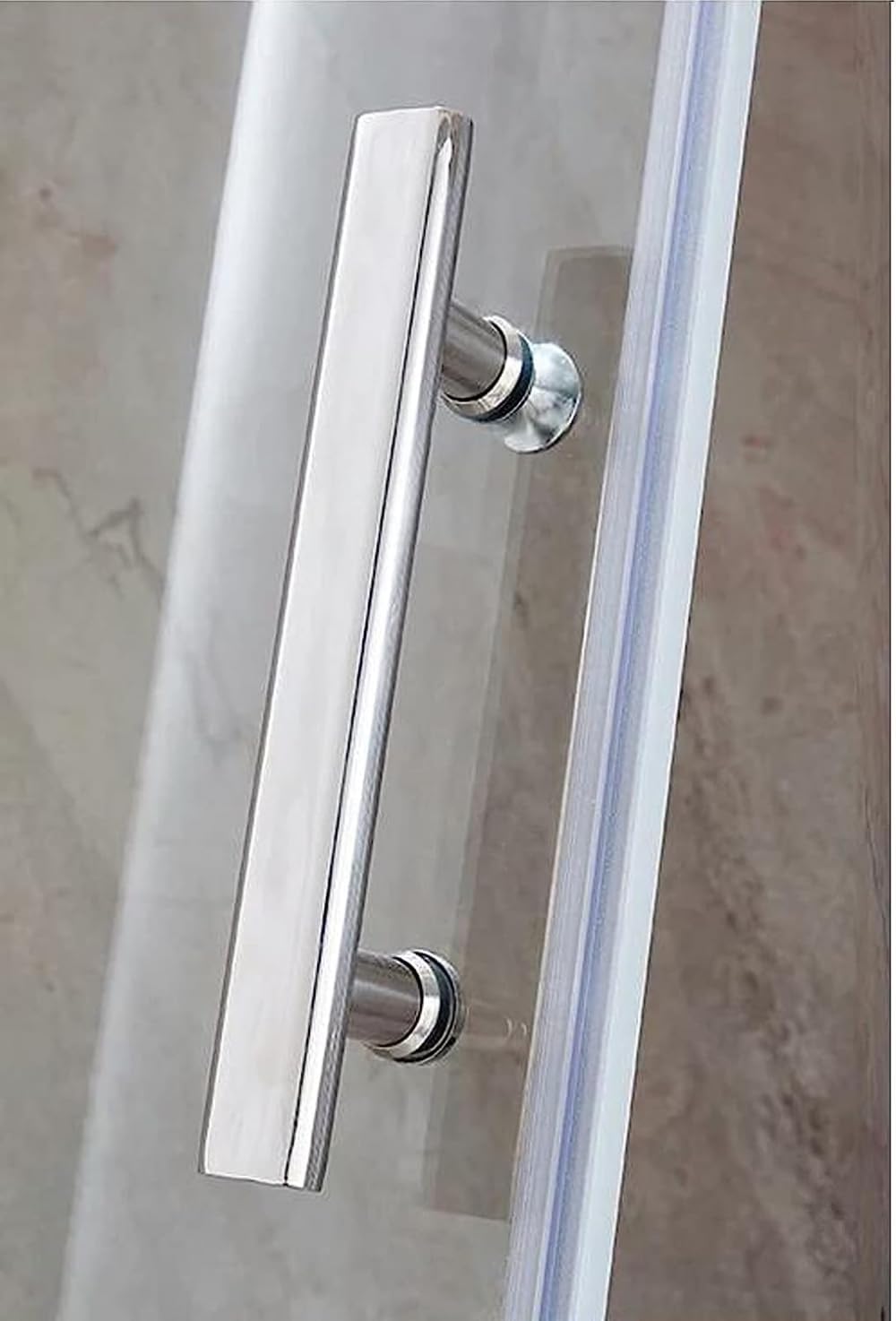 Shower Glass Door Handle for Bathroom,SUS304 Stainless Steel Polished Chrome Finish Push and Pull Glass Door Handle - Door Knob Replacement-500mm