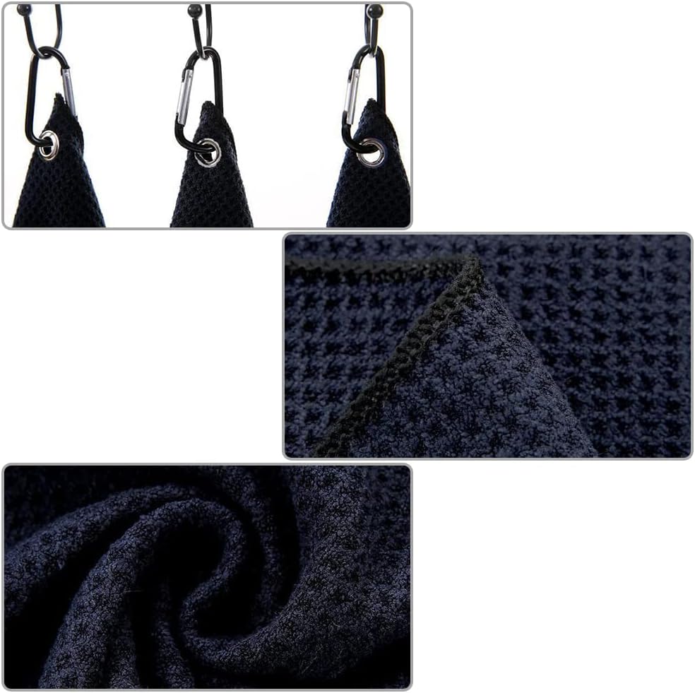 2 Pcs Golf Towels Absorbent Cleaning Towels Multifunction Towels with Carabiner for Golf Bags Fitness Sport Outdoor Yoga - Image 4
