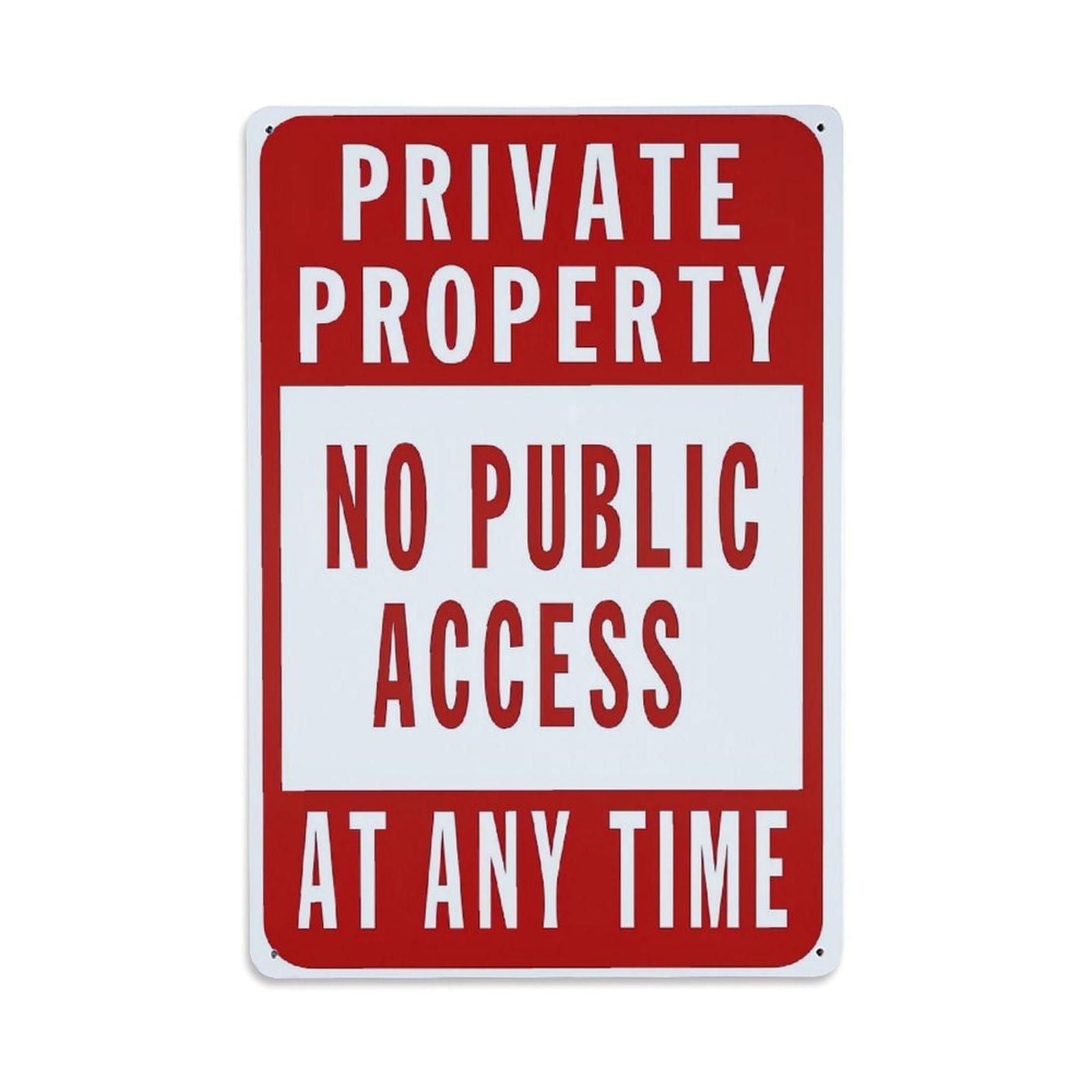 Private Property No Public Access Retro Metal Tin Sign, Vintage Metal Poster for Bar, Home, Man Cave, Kitchen, Laundry Room Art Decor 8x12 Inch