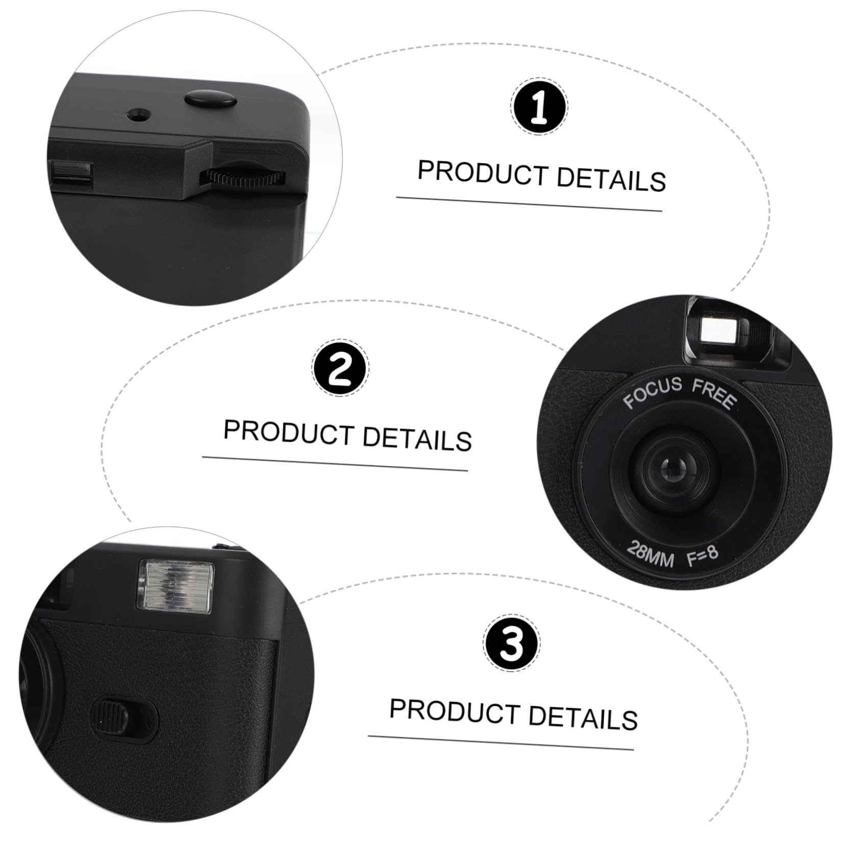 HOMSFOU Retro Style Film Camera 1pc Reusable Film Camera Built-in Flash 35mm Frame Film