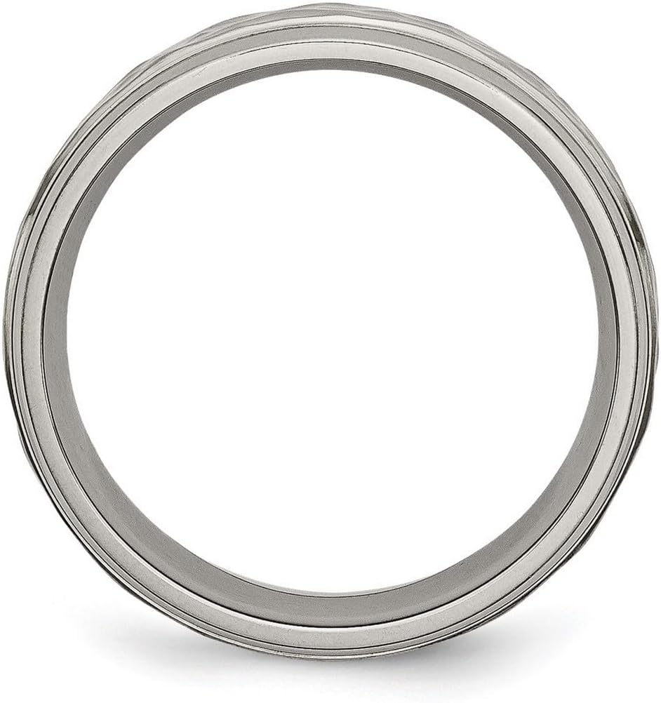 JewelryWeb Titanium Hammered and Polished Band Ring-Ring for Women and Men in Variety of Sizes