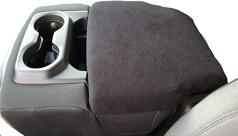 Car Console Covers Plus Made in USA Designed for RAM Jump Seat Models 2019-2025 Fleece Auto Armrest Center Console Cover Black