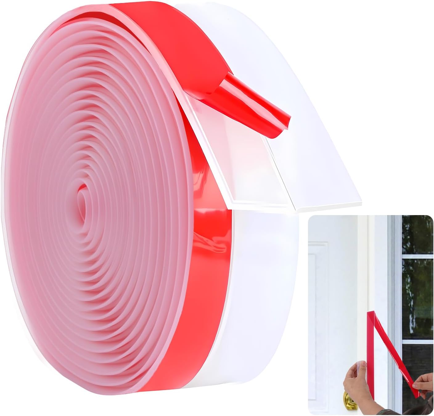Weather Stripping Door Seal for Max Gaps 25mm - 1.97'' W x 20' L Door Draft Stopper for Garage, Basement, Front Doors Door Bottom Frame Window Insulation Home Winterizing