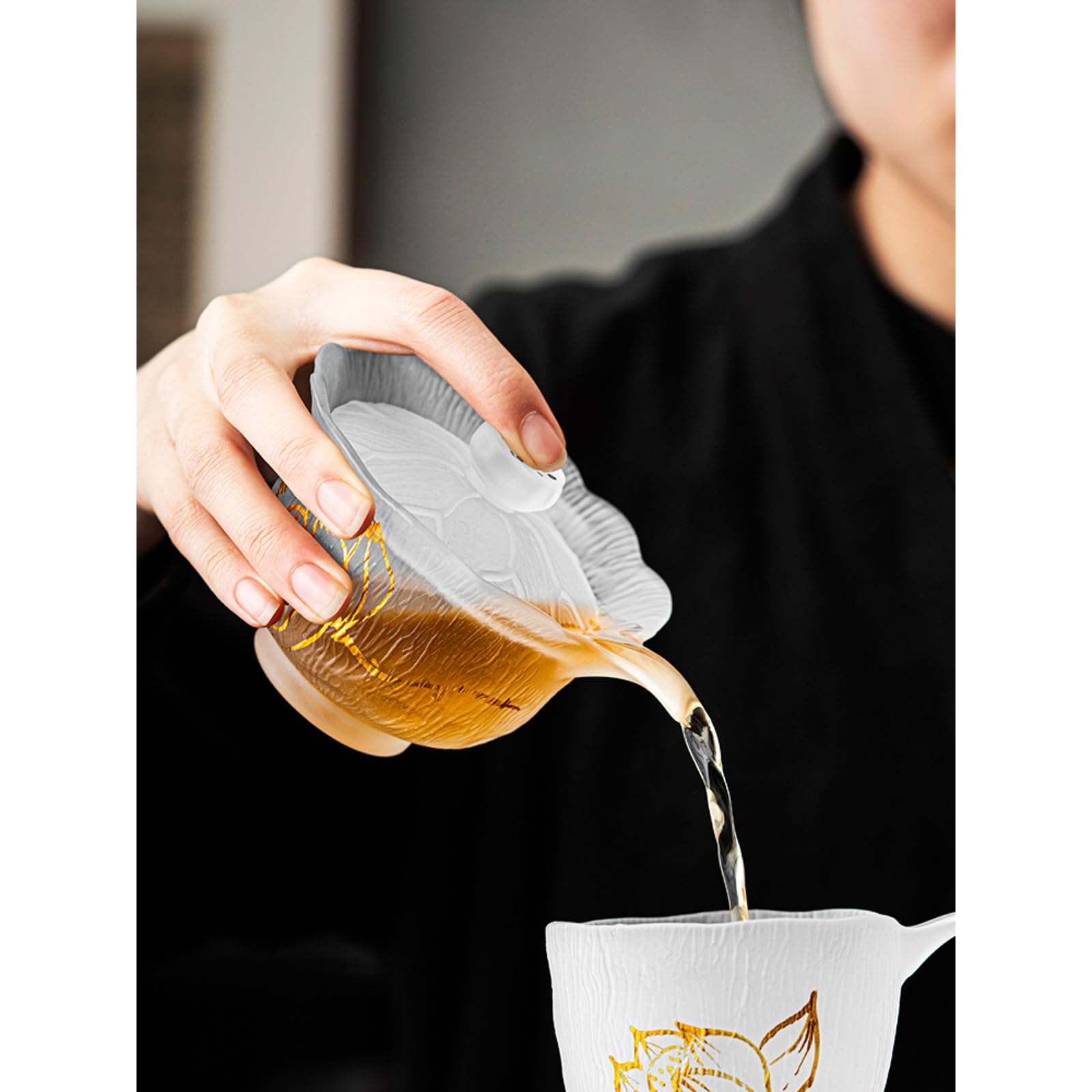 Tazza da tè Gaiwan in vetro smerigliato, 160 ml, resistente al calore antico Kung Fu tè set ciotola da tè