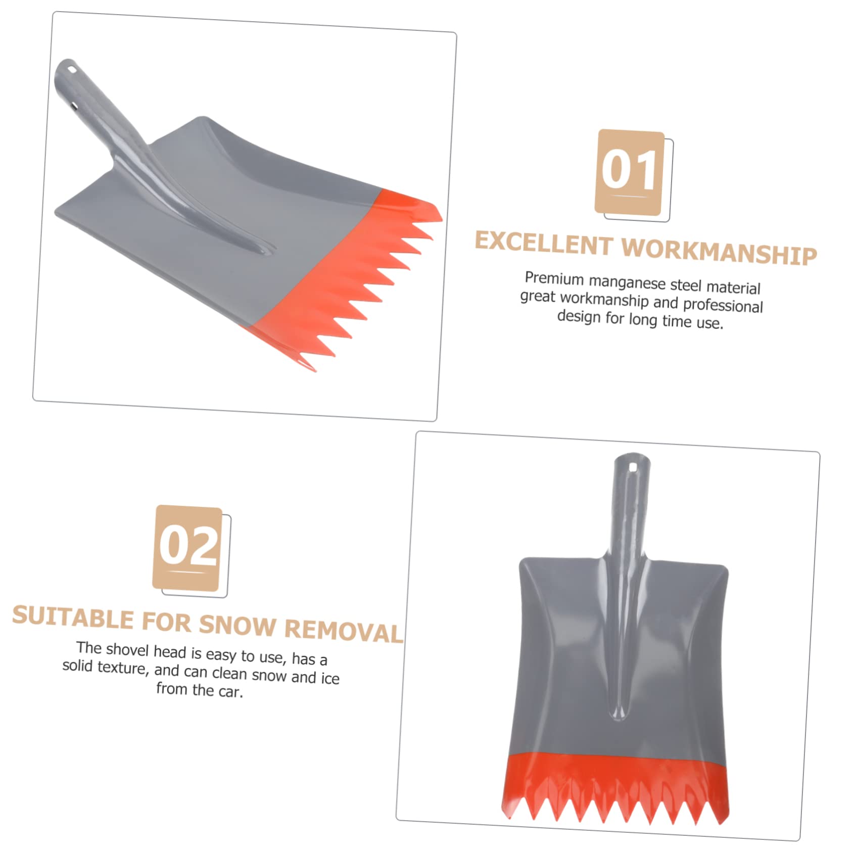 Balacoo Ice Removal Shovel Metal Blade Replaceable Ice Scraper Outdoor Snow Plow for Cars